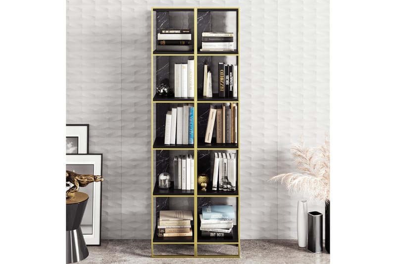 LEILAUNI Bokhylla 64 cm Guld/Svart - Förvaring - Hyllor - Bokhylla