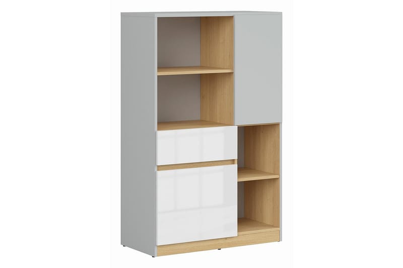 Leokkol Bokhylla 80 cm - Vit|Trä/natur|Grå - Förvaring - Hyllor - Bokhylla