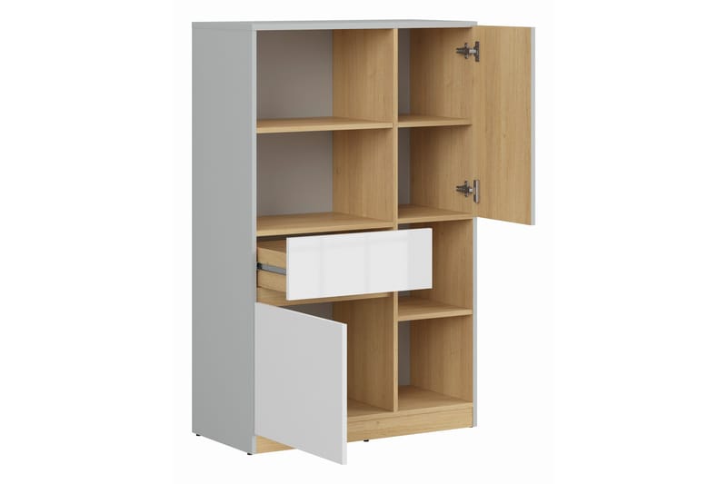 Leokkol Bokhylla 80 cm - Vit|Trä/natur|Grå - Förvaring - Hyllor - Bokhylla