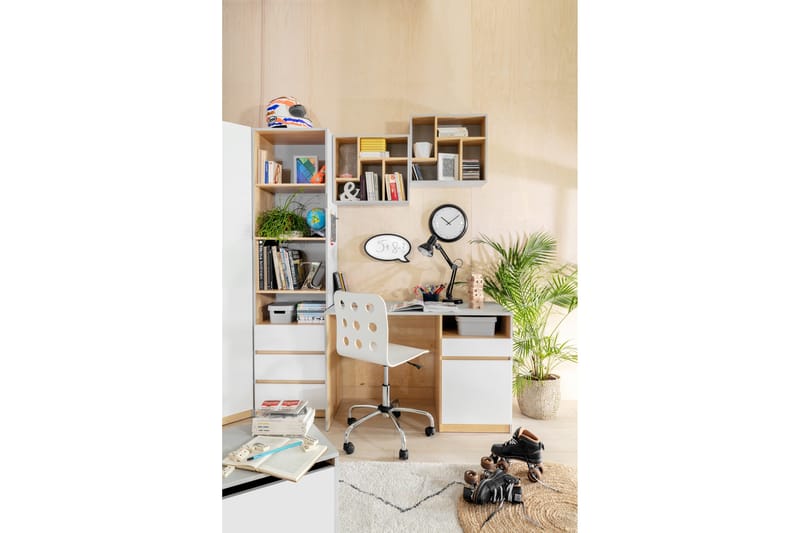 Leokkol Skåp 50 cm - Vit|Trä/natur|Grå - Förvaring - Hyllor - Bokhylla