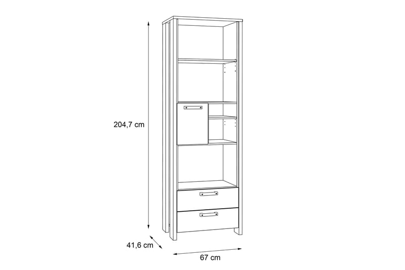 LEVALSA Hylla 67 cm Brun/Grå - Bokhylla