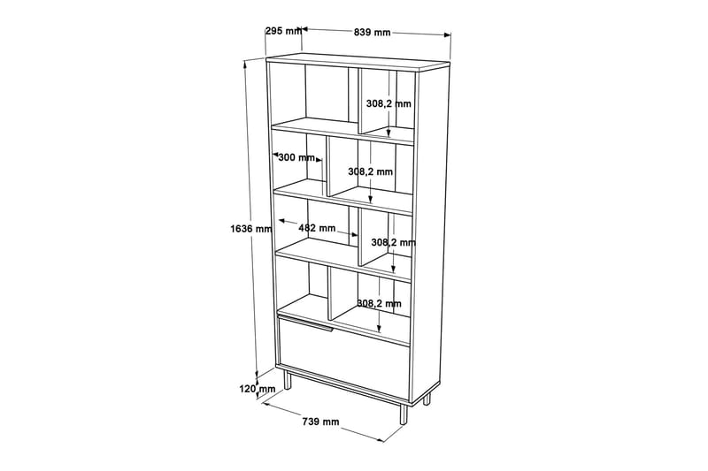 Liyakat Bokhylla 83,9 cm - Ek - Förvaring - Hyllor - Bokhylla