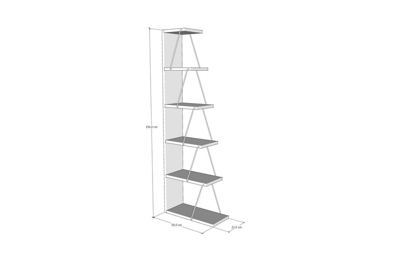LJUSFORS 150x50 cm Antracit/Svart - Förvaring - Hyllor - Bokhylla
