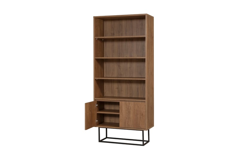 LONATI Bokhylla 80x36 cm 3 Hyllor Mörkbrun/Svart - Förvaring - Hyllor - Bokhylla