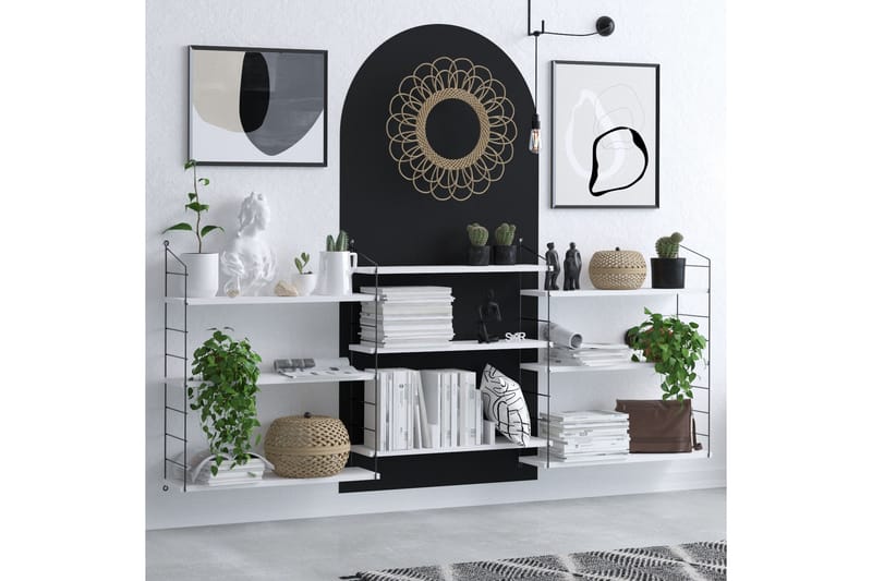 LUNGO Bokhylla 85x20 cm Vit/Svart - Förvaring - Hyllor - Bokhylla