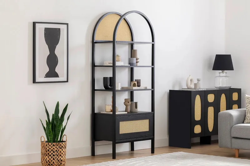 Makwana Bokhylla 76 cm, Svart