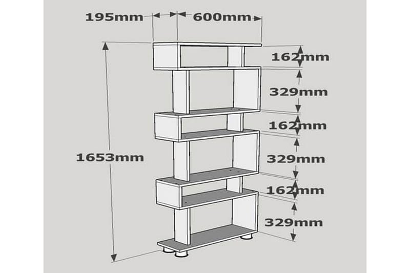 MAZELLA Bokhylla Vit/Valnöt - Vit/Valnöt - Förvaring - Hyllor - Bokhylla