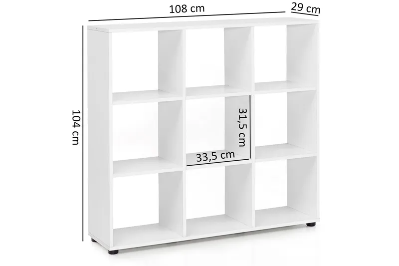 Milahn Bokhylla 108 cm i Målat Trä - Vit - Förvaring - Hyllor - Bokhylla