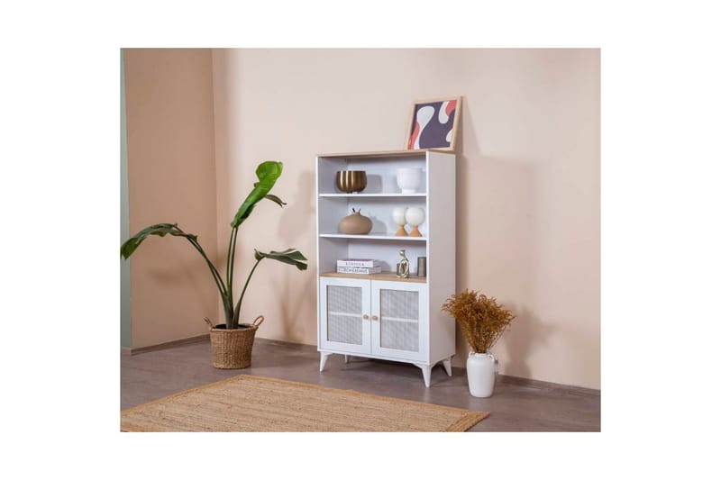 Bokhylla Mjudi Vit / Ek - Vit - Förvaring - Hyllor - Bokhylla