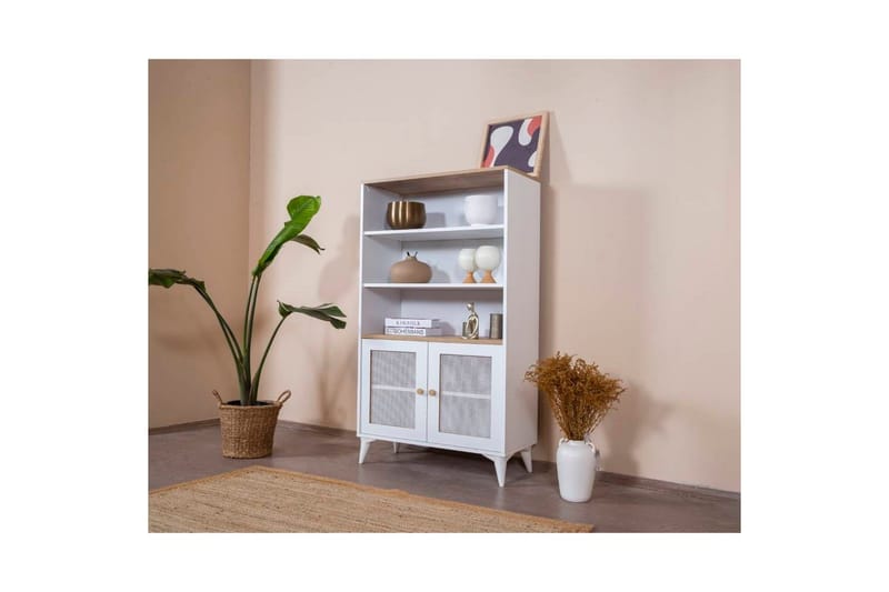 Bokhylla Mjudi Vit / Ek - Vit - Förvaring - Hyllor - Bokhylla
