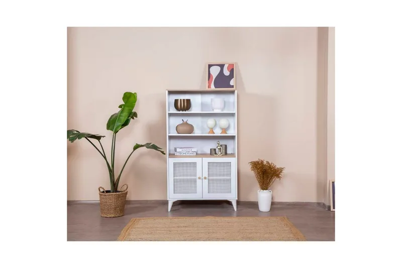 Bokhylla Mjudi Vit / Ek - Vit - Förvaring - Hyllor - Bokhylla