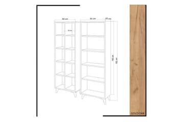 Mod Bokhylla 100 cm i Ek - Vit|Brun - Förvaring - Hyllor - Bokhylla