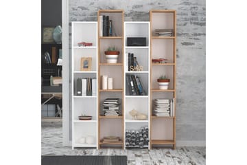 Mod Bokhylla 134 cm i Ek - Vit|Brun - Förvaring - Hyllor - Bokhylla
