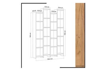 Mod Bokhylla 134 cm i Ek - Vit|Brun - Förvaring - Hyllor - Bokhylla