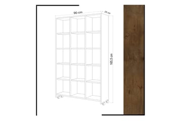 Mod Bokhylla med Hjul 90 cm i Ek - Vit - Förvaring - Hyllor - Bokhylla