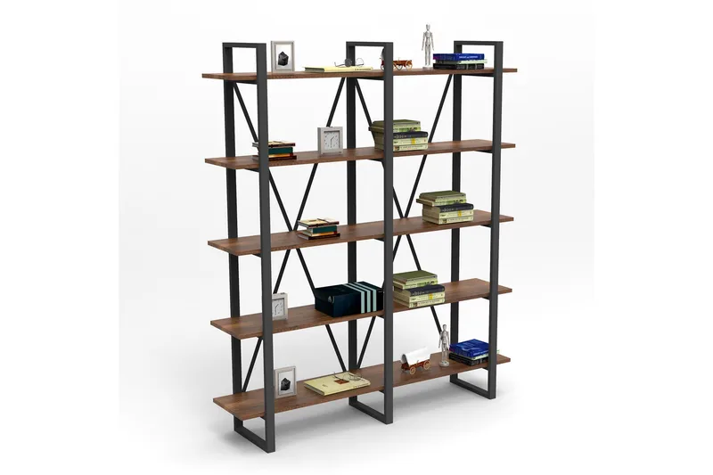 Numandro Bokhylla 34x155 cm - Teak - Förvaring - Hyllor - Bokhylla