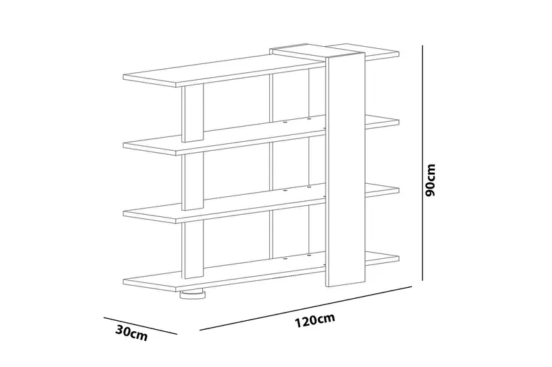 Nurtane Bokhylla - Vit/Valnöt - Förvaring - Hyllor - Bokhylla