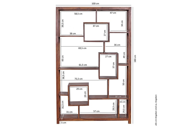Obaloluwa Bokhylla 115 cm i Valnöt - Brun - Förvaring - Hyllor - Bokhylla