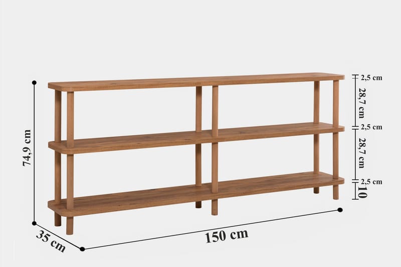 OBURUS Bokhylla 150x74,9 cm Grön - Bokhylla