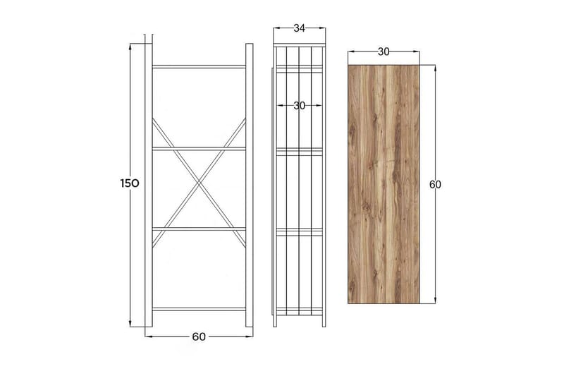 OBURUS Bokhylla 60x150 cm Svart - Förvaring - Hyllor - Bokhylla