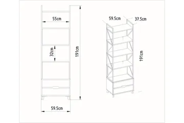 Ocotla Bokhylla 60x35 cm 5 Hyllor - Vit - Förvaring - Hyllor - Bokhylla