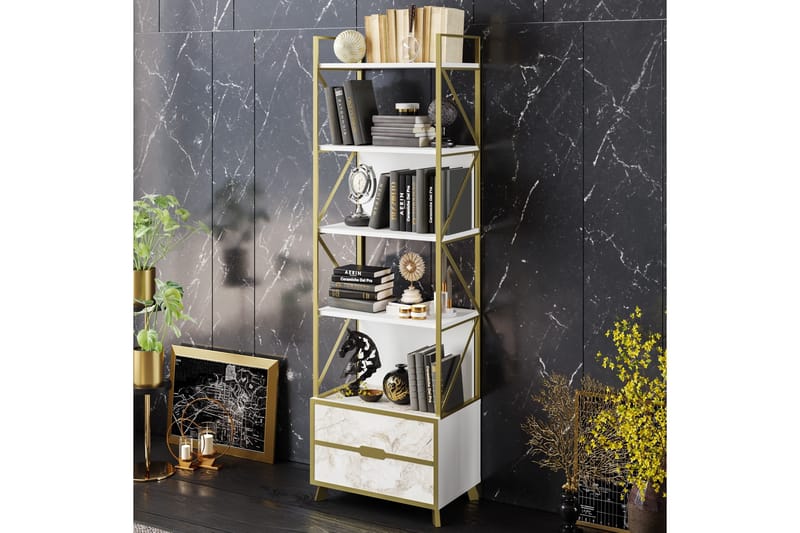 Ocotla Bokhylla 60x35 cm 5 Hyllor - Vit - Förvaring - Hyllor - Bokhylla