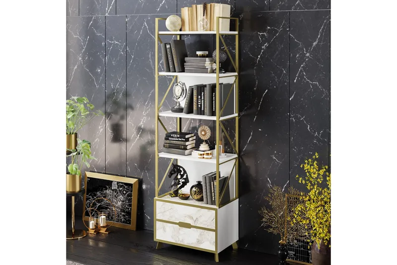 Ocotla Bokhylla 60x35 cm 5 Hyllor - Vit - Förvaring - Hyllor - Bokhylla