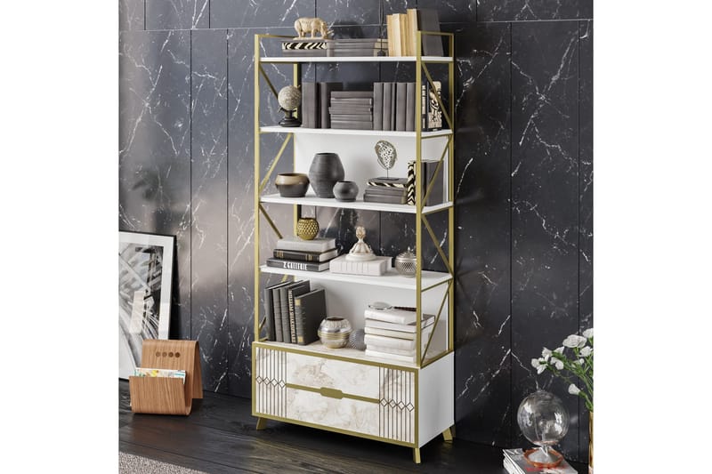 Ocotla Bokhylla 89x35 cm 5 Hyllor - Vit - Förvaring - Hyllor - Bokhylla