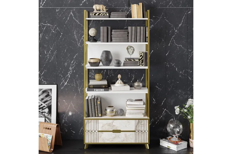 Ocotla Bokhylla 89x35 cm 5 Hyllor - Vit - Förvaring - Hyllor - Bokhylla