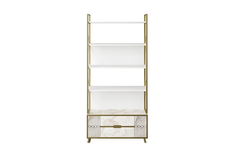 Ocotla Bokhylla 89x35 cm 5 Hyllor, Vit