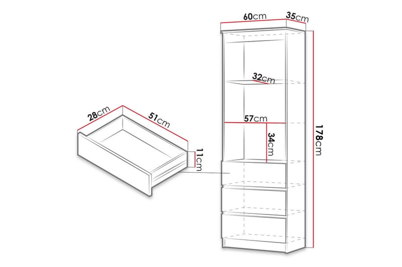 Office Bokhylla 35 cm i Målat Trä - Vit - Förvaring - Hyllor - Bokhylla