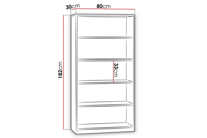 OFFICE Hylla 80x30x182 cm - Ek - Förvaring - Hyllor - Bokhylla