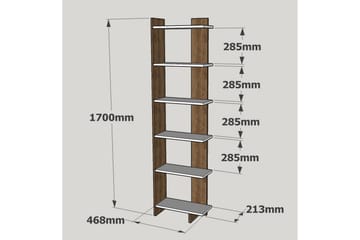 Ordelle Bokhylla 47 cm i Målat Trä - Vit - Förvaring - Hyllor - Bokhylla