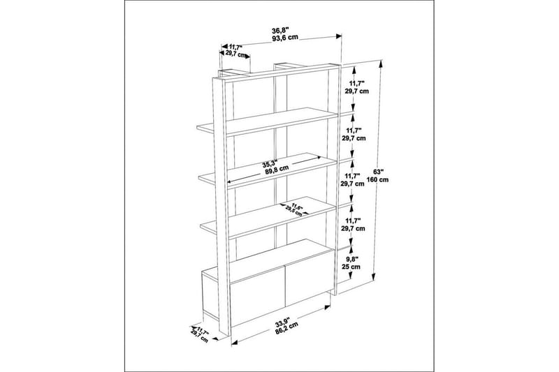 Bokhylla Ossin Vit - Vit - Förvaring - Hyllor - Bokhylla