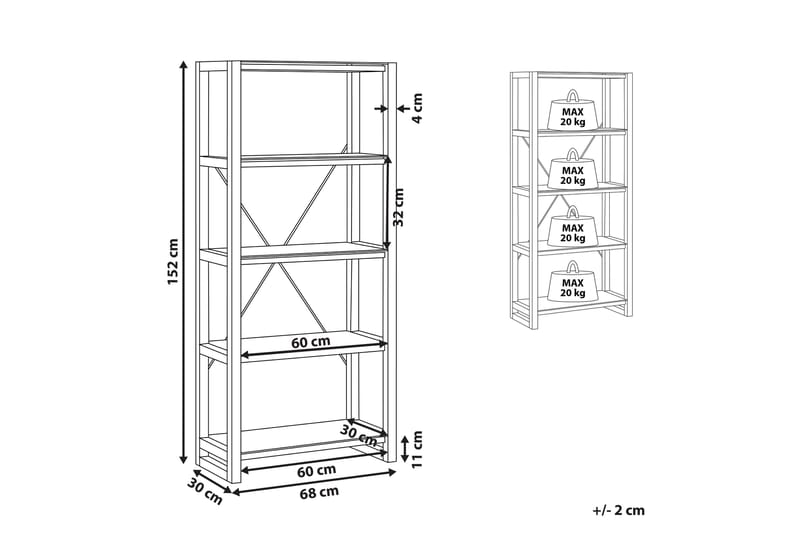 OWASSO Hylla 68x30 cm Vit/Ljust Trä - Bokhylla