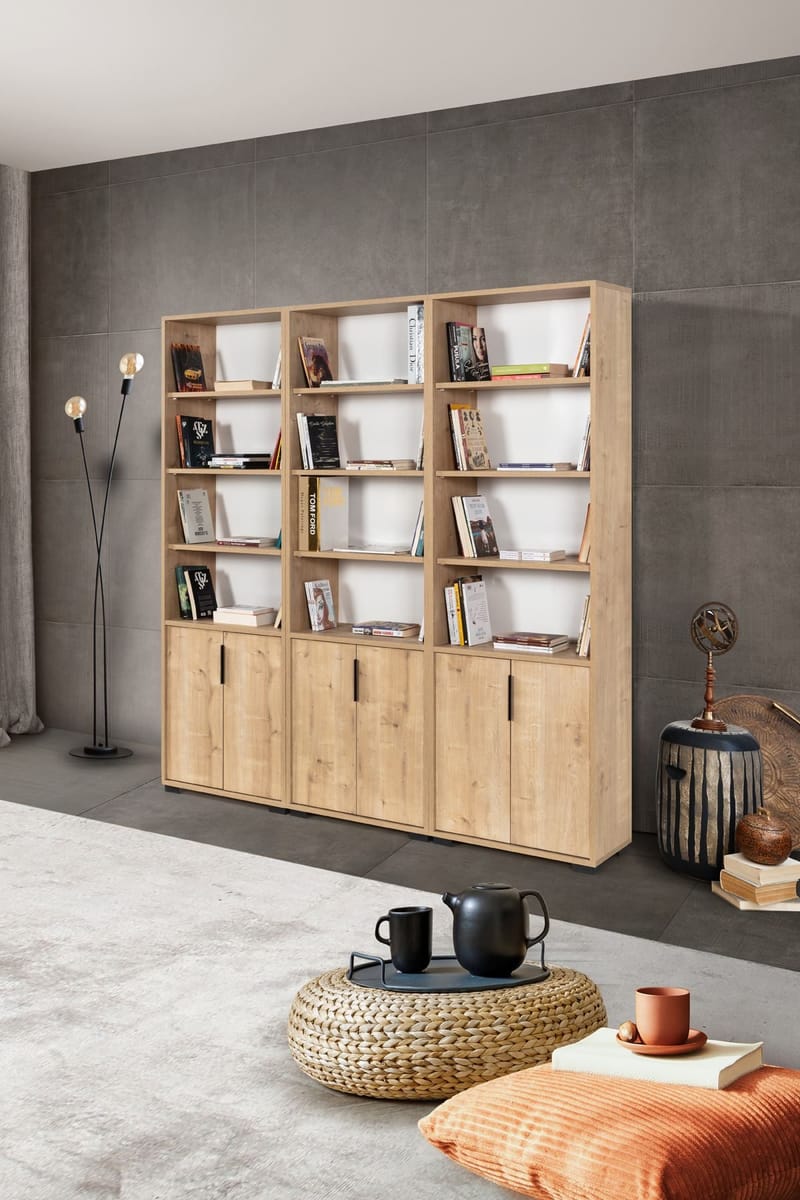 Pavio Bokhylla 180x187x30 cm - Sapphire Oak - Förvaring - Hyllor - Bokhylla