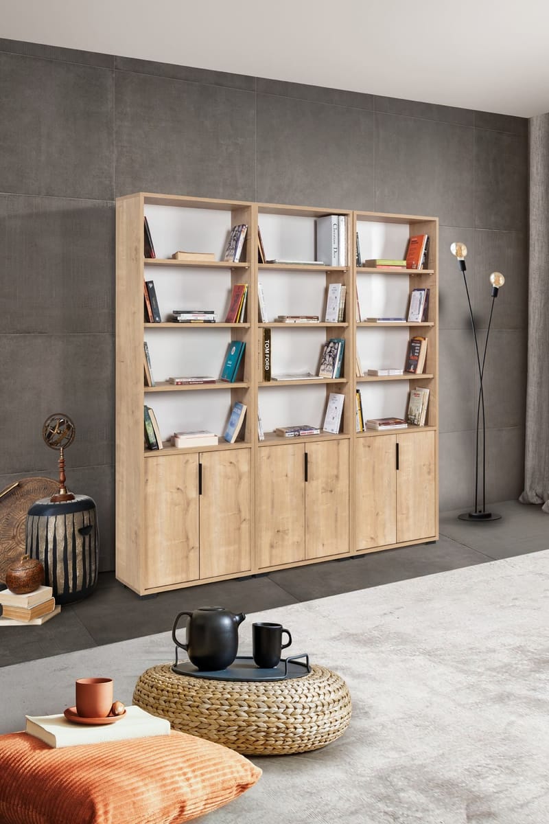 Pavio Bokhylla 180x187x30 cm - Sapphire Oak - Förvaring - Hyllor - Bokhylla