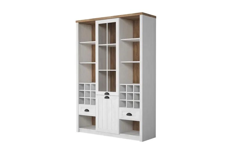 Prowansja Bokhylla 140 cm, Vit/Trä