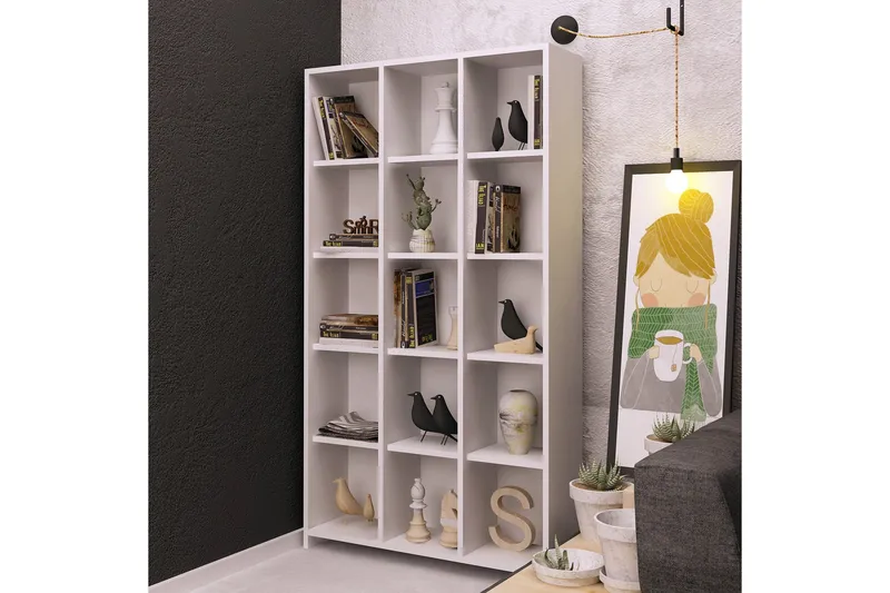 Puntoz Bokhylla Hög - Vit - Förvaring - Hyllor - Bokhylla