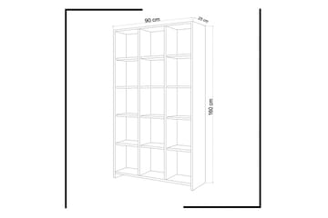 Puntoz Hög Bokhylla 90 cm i Målat Trä - Vit - Förvaring - Hyllor - Bokhylla