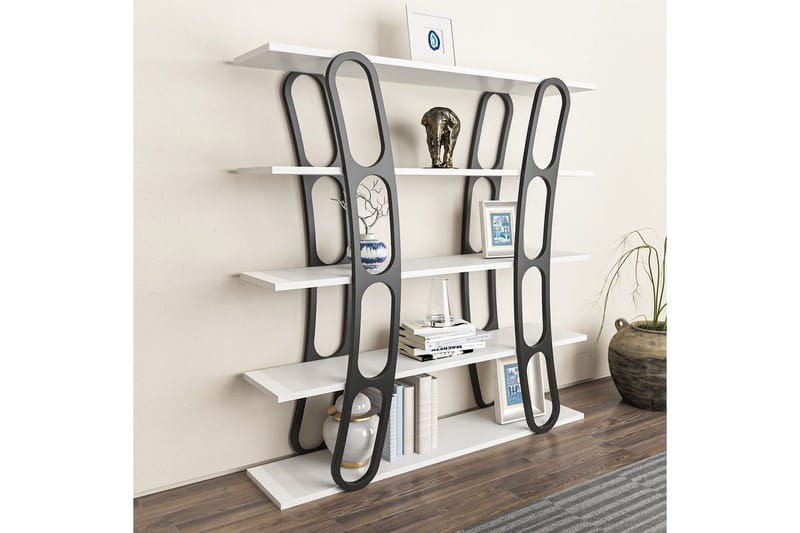 Bokhylla Quenla Vit / Svart - Vit / Svart - Förvaring - Hyllor - Bokhylla