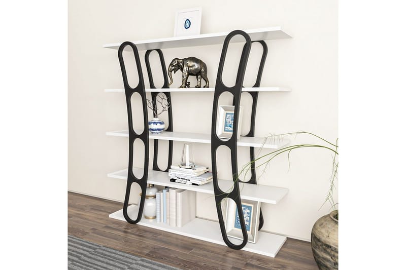 Bokhylla Quenla Vit / Svart - Vit / Svart - Förvaring - Hyllor - Bokhylla