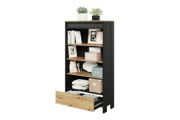 Rathmore Bokhylla 72 cm i Ek - Svart - Förvaring - Hyllor - Bokhylla
