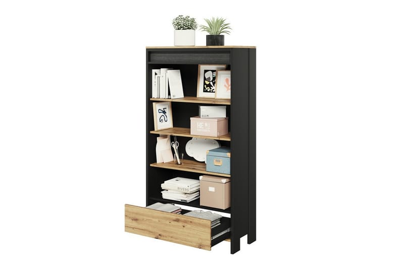 Rathmore Bokhylla 72 cm i Ek - Svart - Förvaring - Hyllor - Bokhylla
