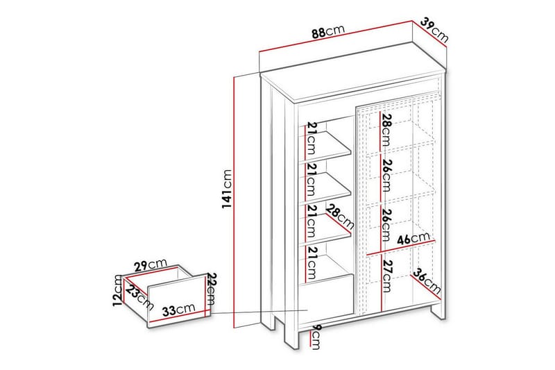 Rathmore Bokhylla 87 cm i Ek - Antracit - Förvaring - Hyllor - Bokhylla