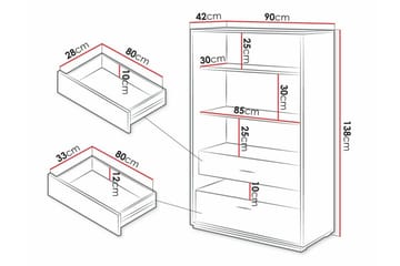 Rathmore Bokhylla 90 cm i Ek - Svart - Förvaring - Hyllor - Bokhylla