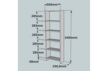 Rinorea Bokhylla 160 cm i Ek - Brun - Förvaring - Hyllor - Bokhylla