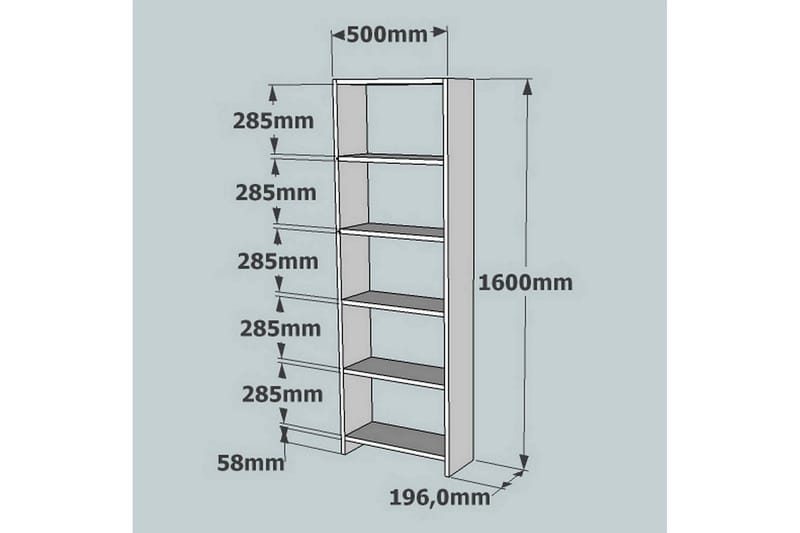 Rinorea Bokhylla 160 cm i Ek - Brun - Förvaring - Hyllor - Bokhylla