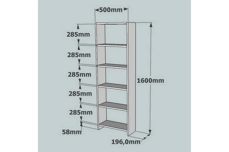 Rinorea Bokhylla 160x50 cm - Brun - Förvaring - Hyllor - Bokhylla