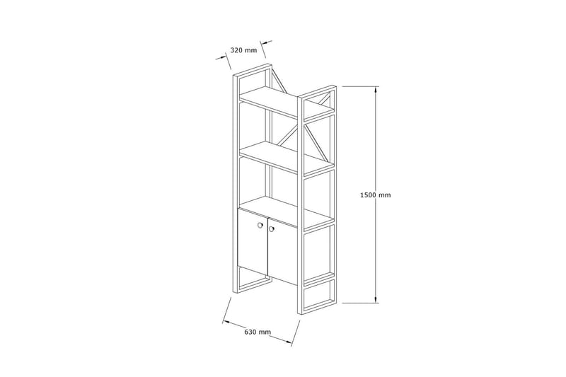 Rinorea Bokhylla 64x160 cm - Blå - Förvaring - Hyllor - Bokhylla